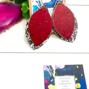 Handmade genuine leather boutique earrings